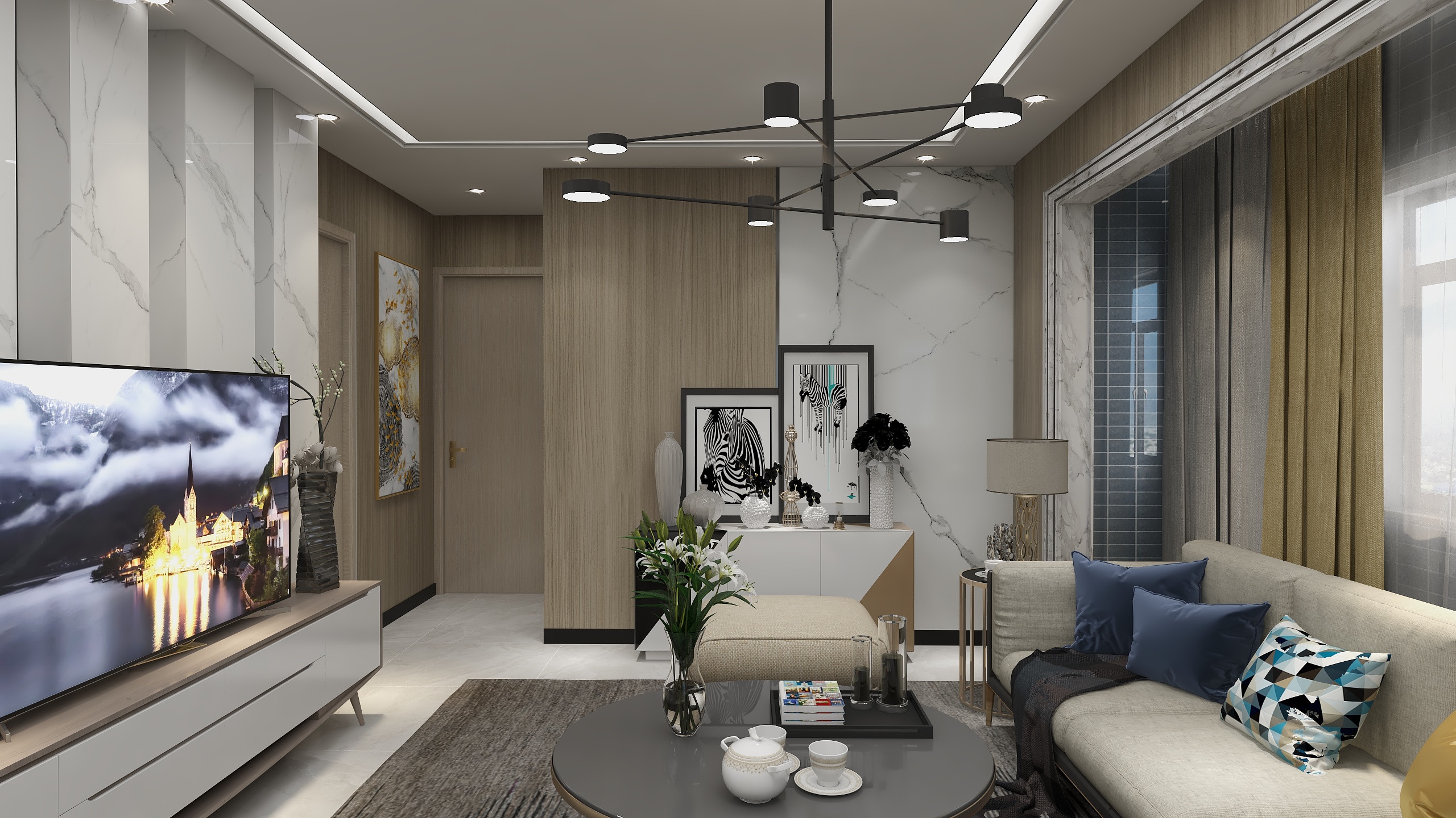 丶双木工作室-瑞和园89.50㎡B户型3室2厅1卫-装修设计方案