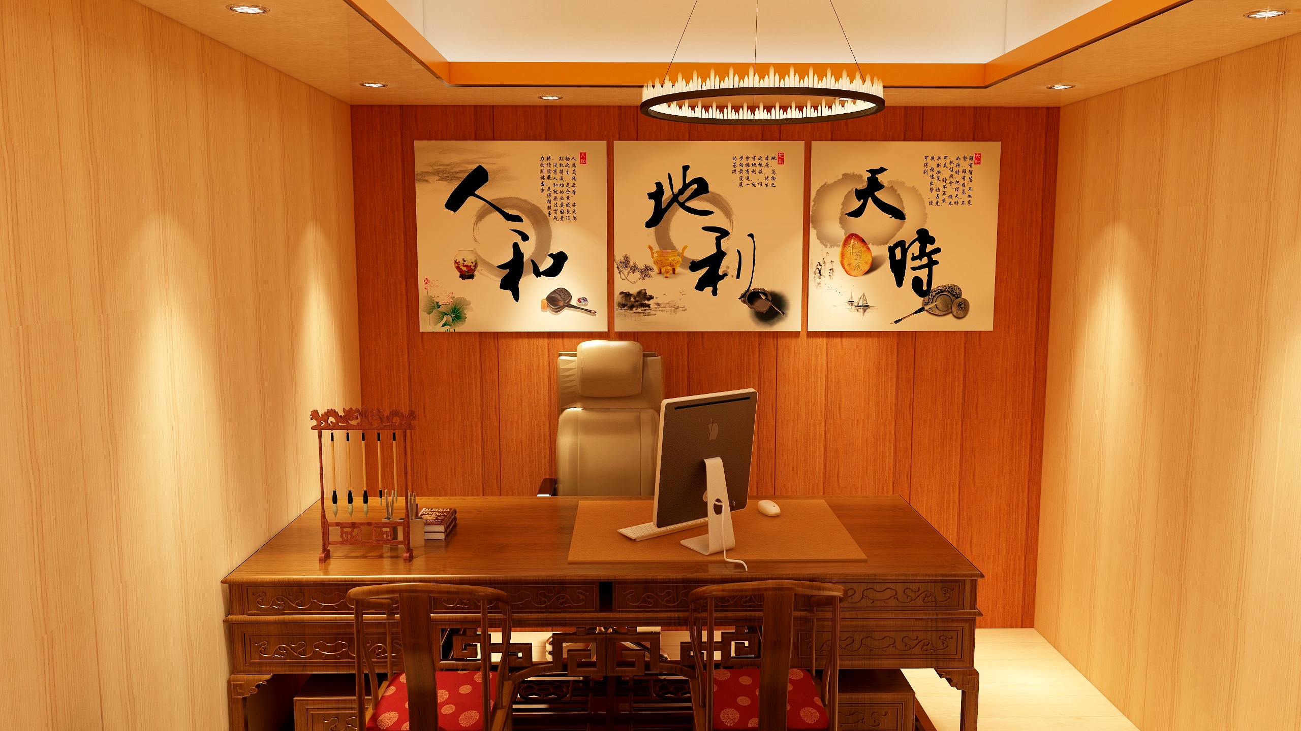 鸿栢装饰小聂-盈艺建材公司展厅-装修设计方案