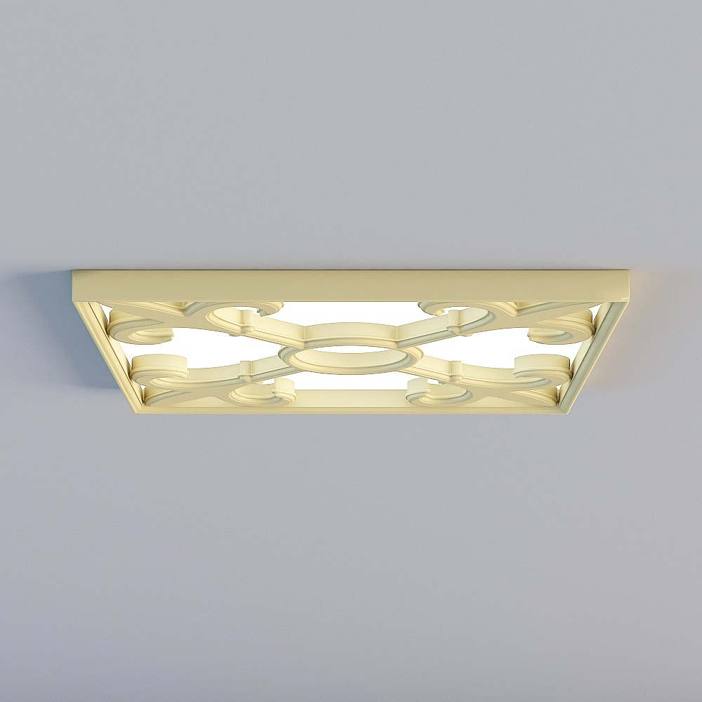 金澜之家-灯具-JLD30-014（LED金色花格灯）300x3003D模型
