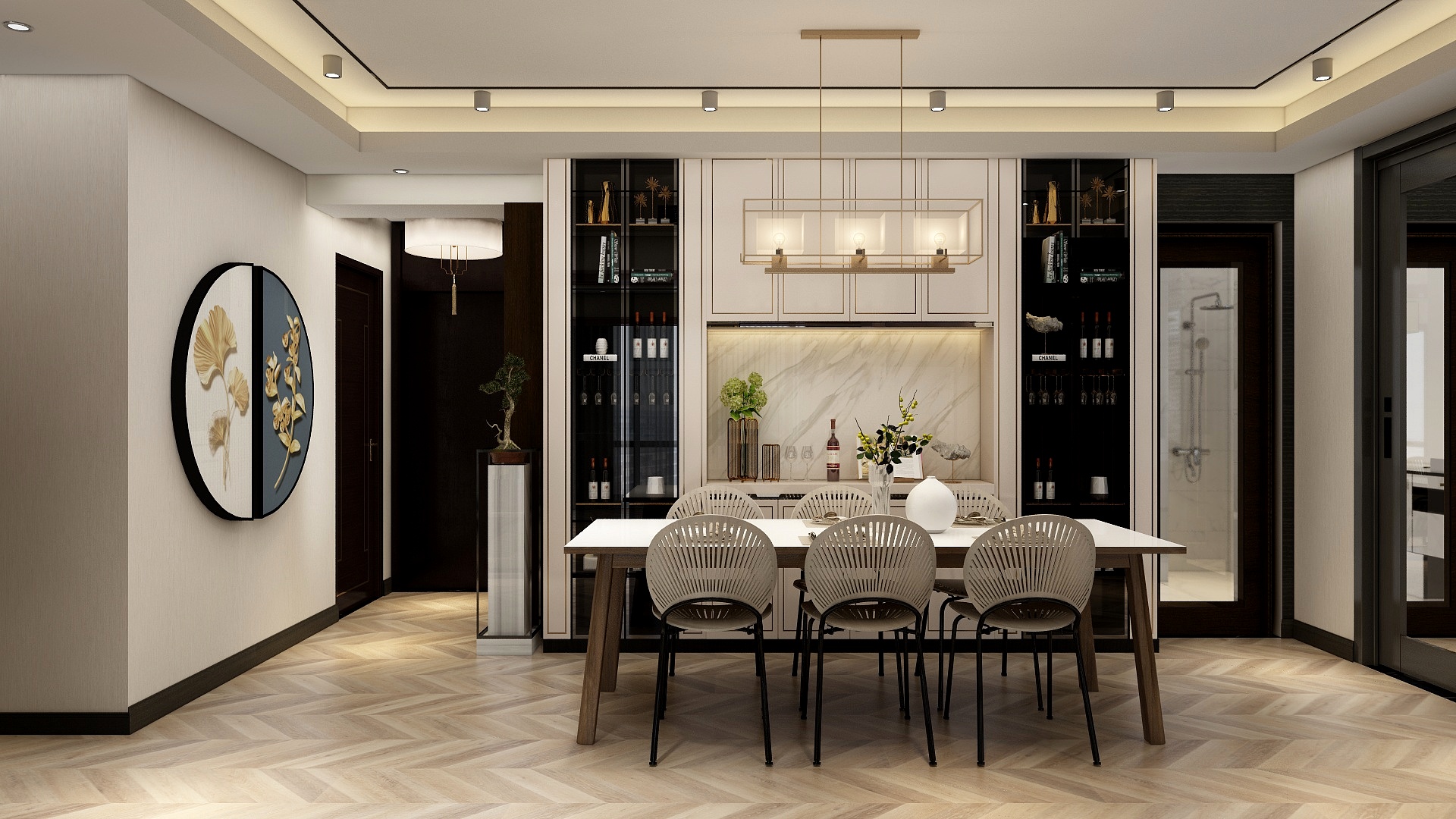 廸偉-<<泰然時尚>>-104m新中式四居装修效果图