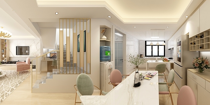 百得胜实木定制馆-紫东花园复式楼李医生-装修设计方案