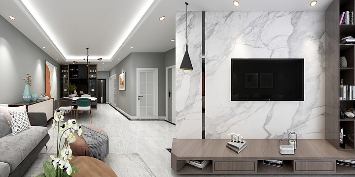 设计的小女孩-古山居苑A1户型现代简约风格-装修设计方案