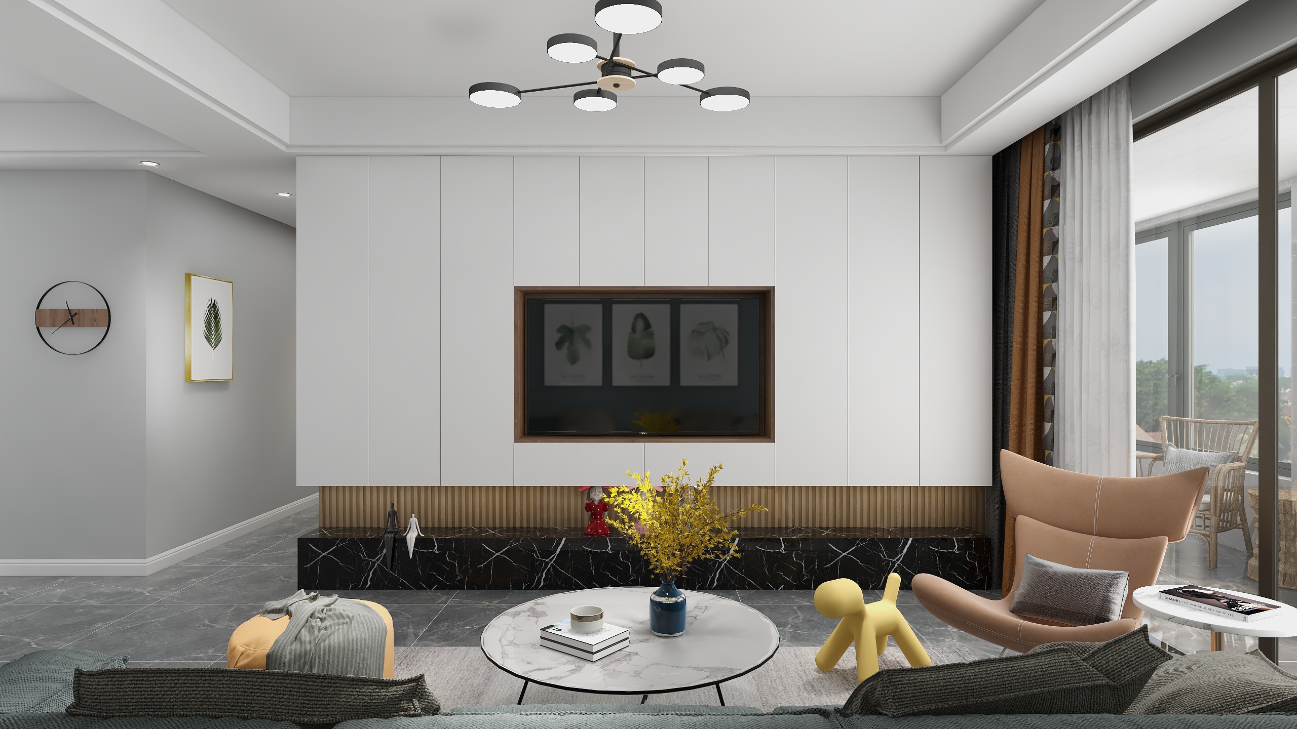 石禾空间设计-明发120方北欧三居装修效果图