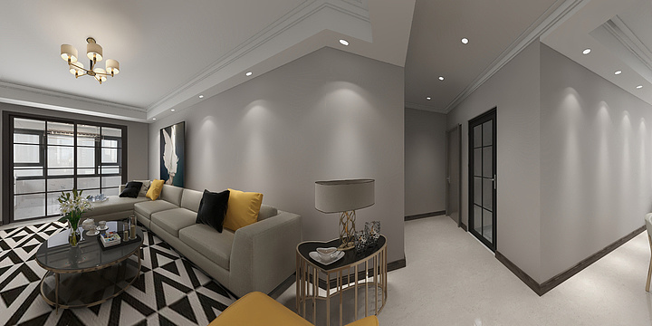 设计师胡修鹏-清水湾B户型现代轻奢风格-装修设计方案