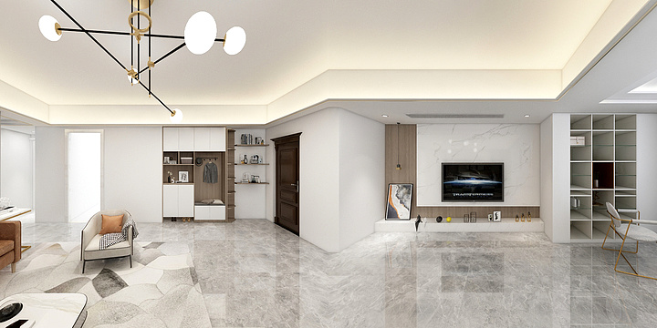 全案装修设计-阿华-寰宇天下四区现代-暖色系-110平-装修设计方案