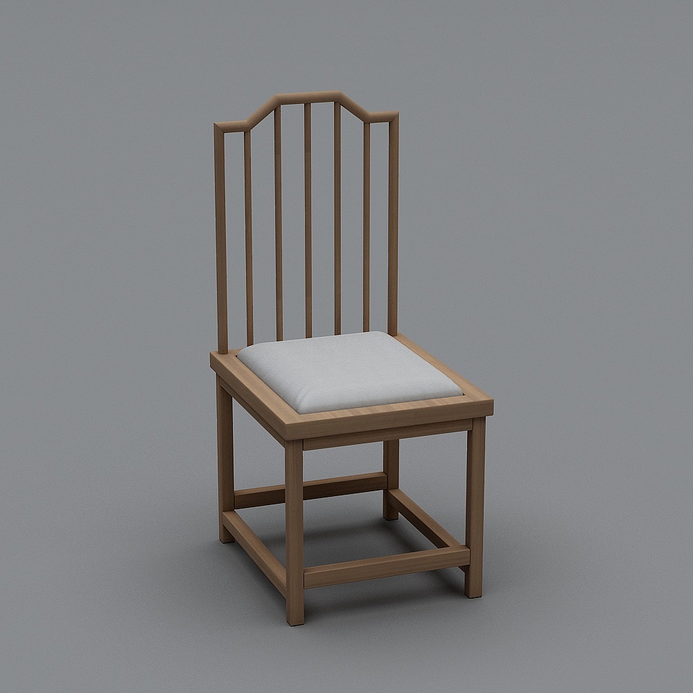 高背餐椅3D模型