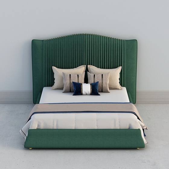 American Modern Tropical Luxury Twin Beds,Twin Beds,Green,2.0 m,King 1.9m,1.8 m,Queen 1.5m