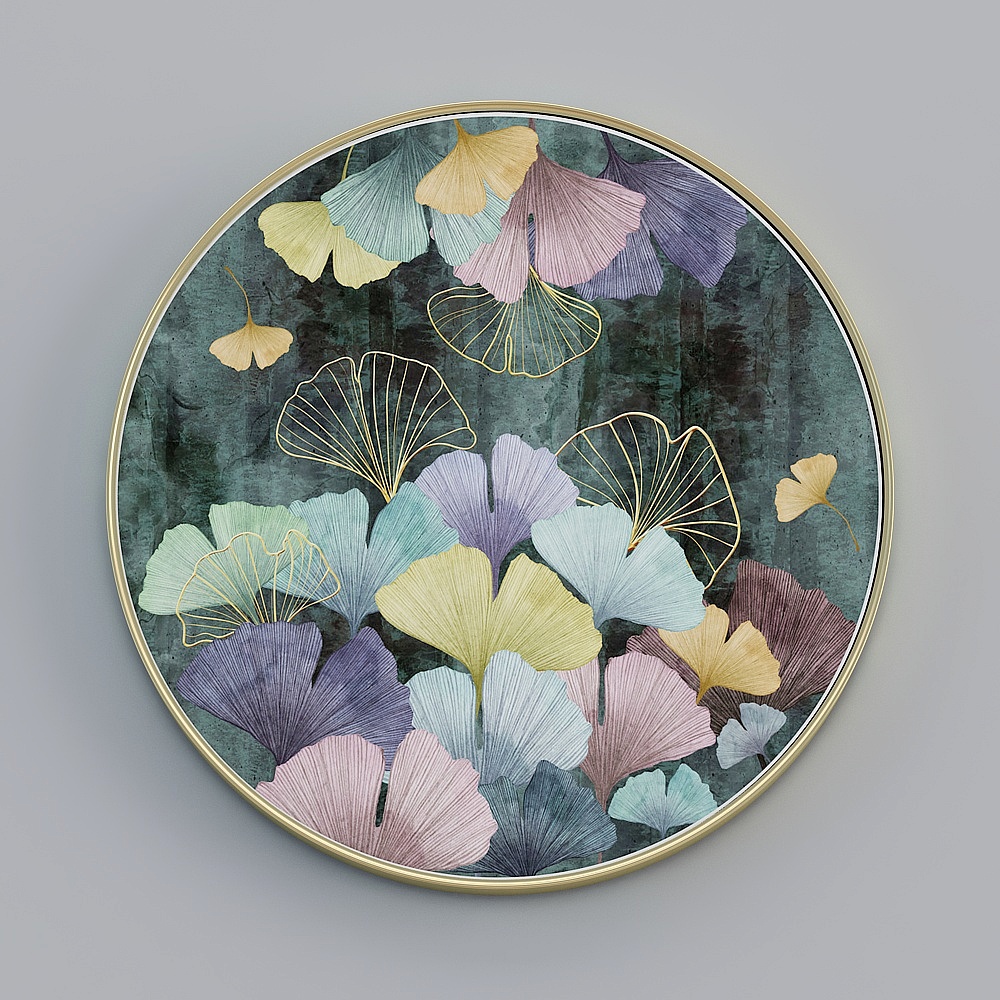臣萱全屋配画-现代客厅装饰画-单幅-富贵吉祥C3D模型