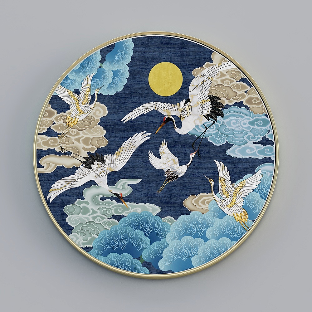 臣萱全屋配画-现代客厅装饰画-单幅-富贵吉祥M