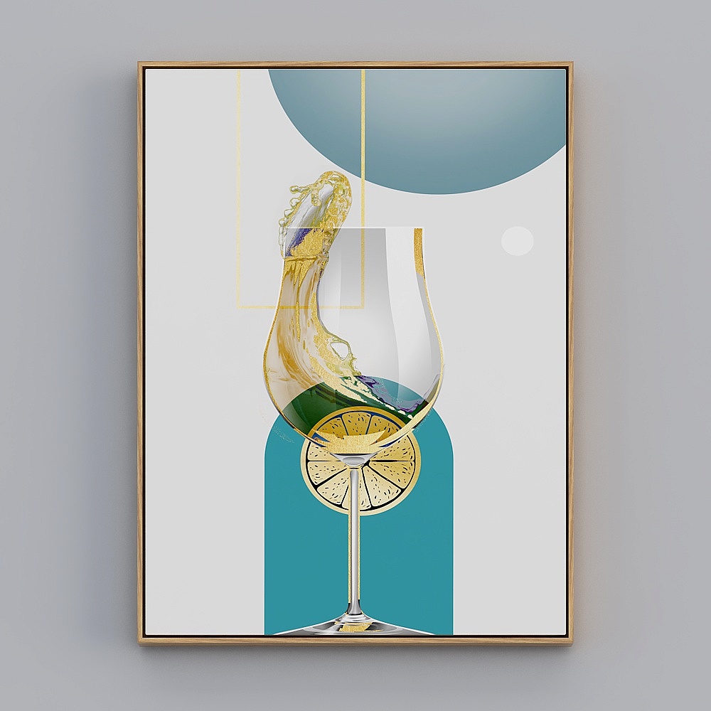 臣萱全屋配画-现代厨房装饰画-厨房单幅-把酒言欢H