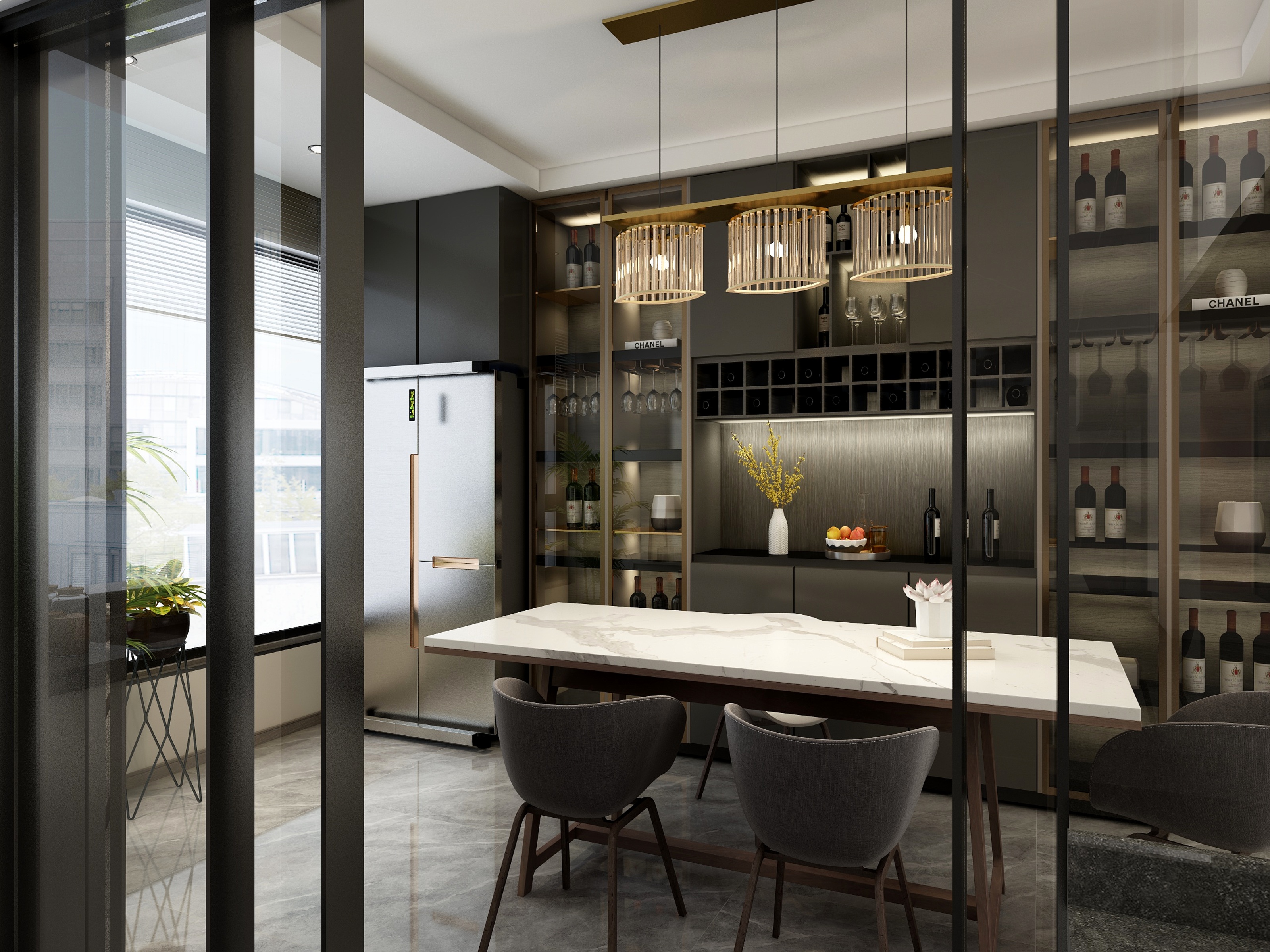 设计师张正-148方现代三居装修效果图