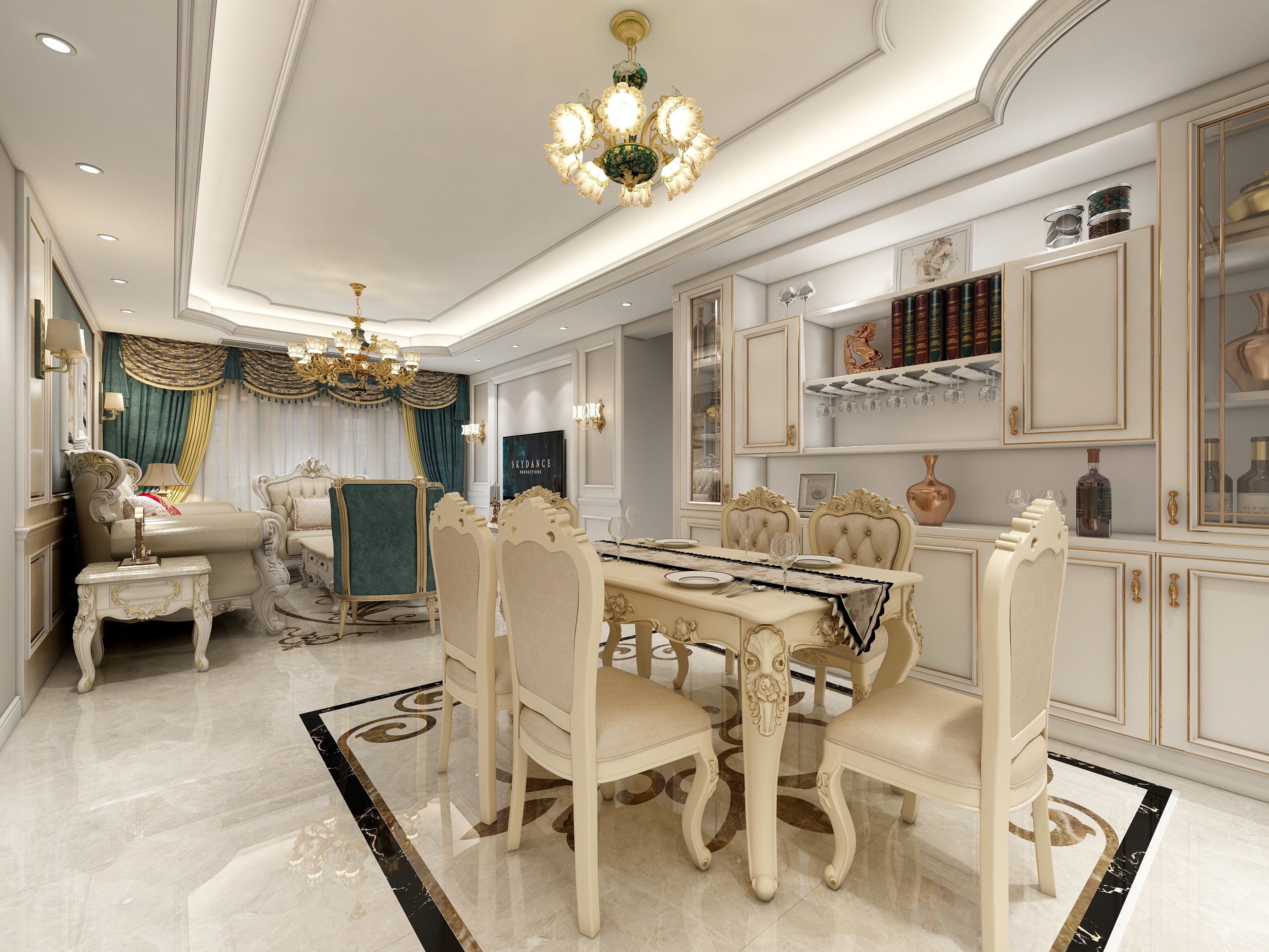 王翠丽-南国丽城欧式方案03户型装修效果图