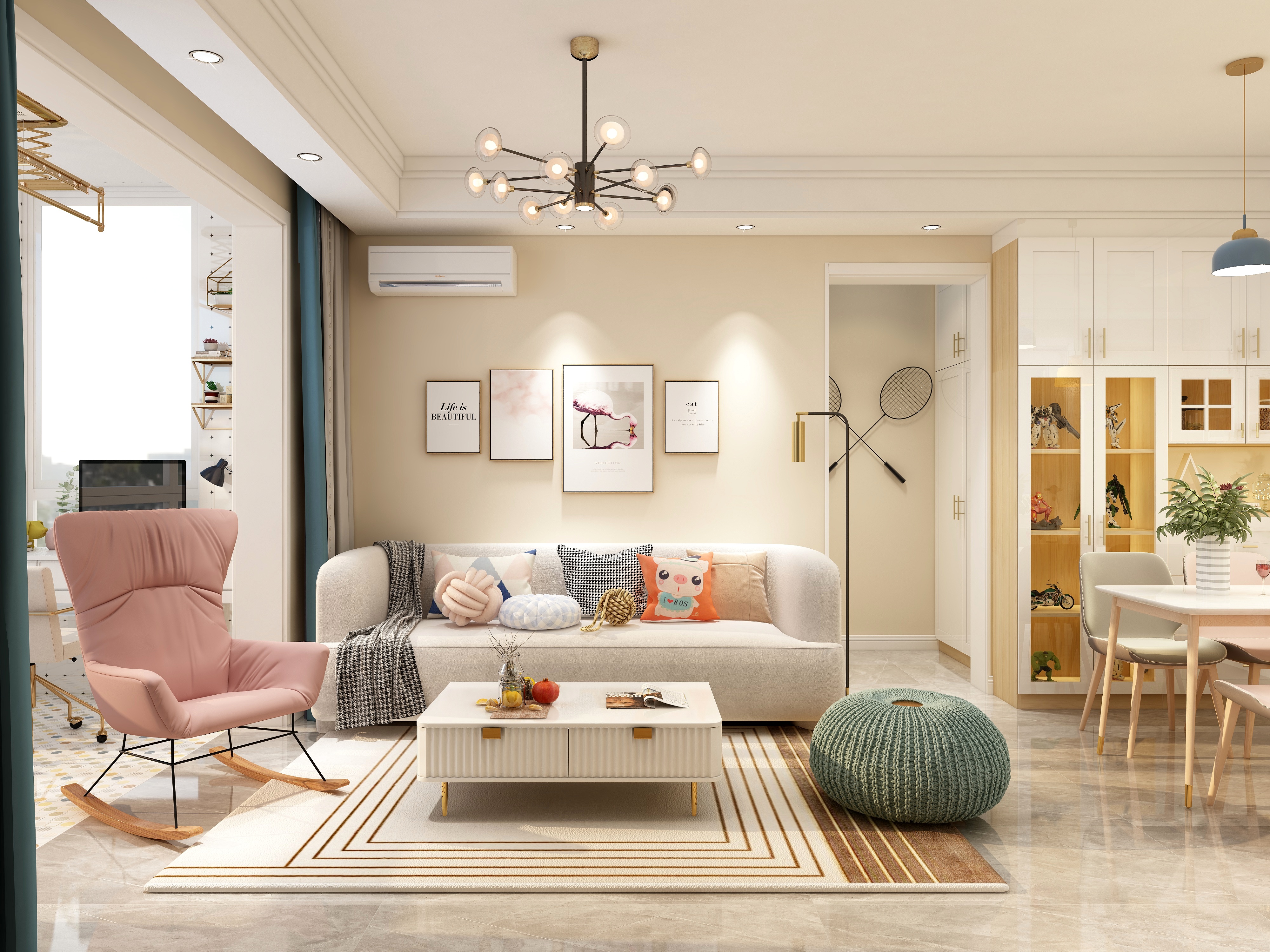 D_designer-北欧轻奢-96平（两居室）-装修设计方案