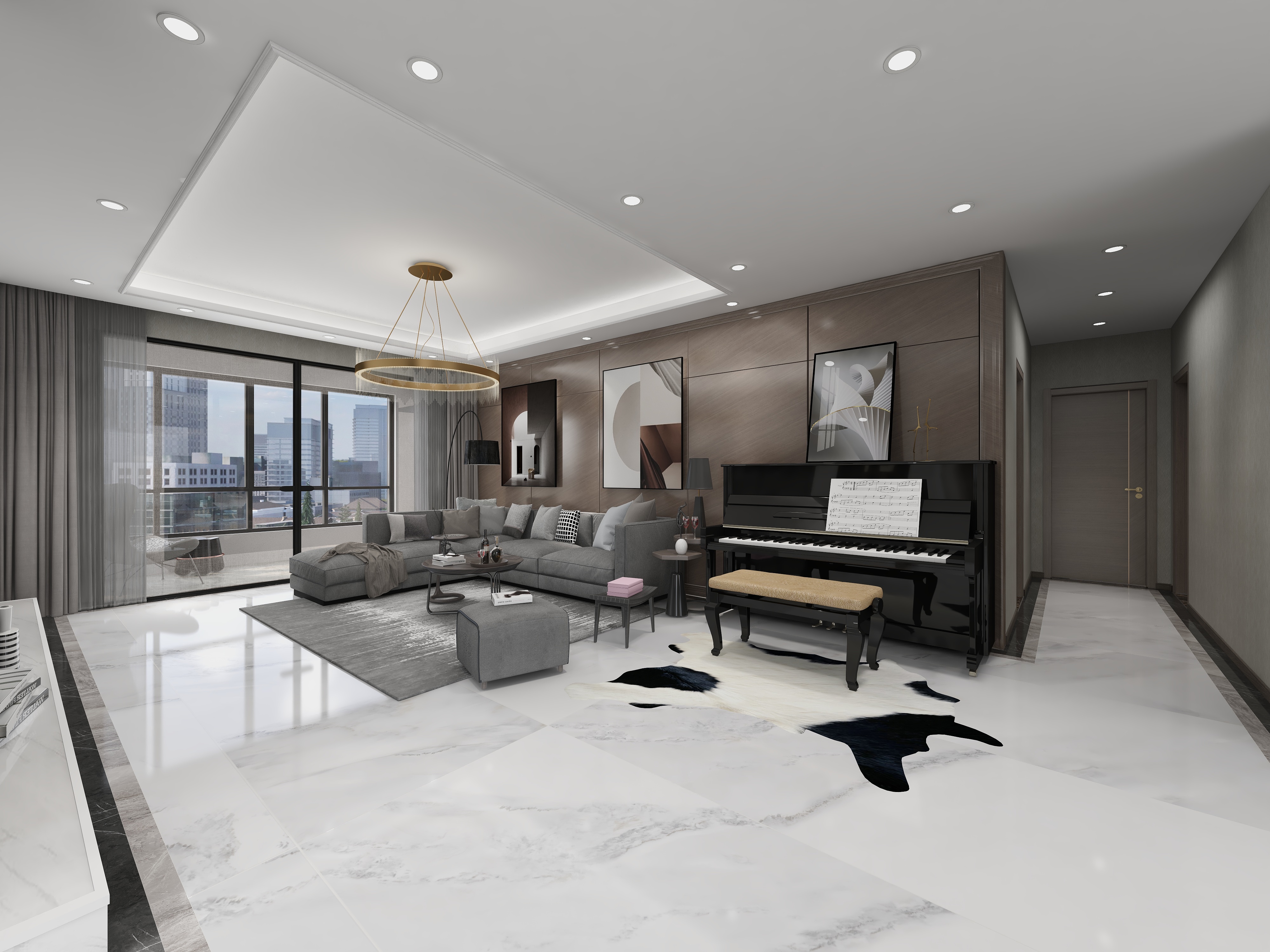 青岛海鹏家居建材有限公司-鲁德海德堡158㎡-港式轻奢风格-装修设计方案