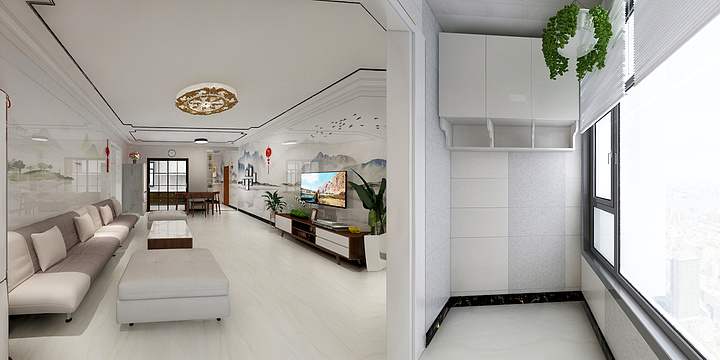 517健步走天下-三室一厅一厨一卫双阳台，方案一-装修设计方案