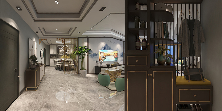 大成DESIGNER-133平米新中式风格-装修设计方案