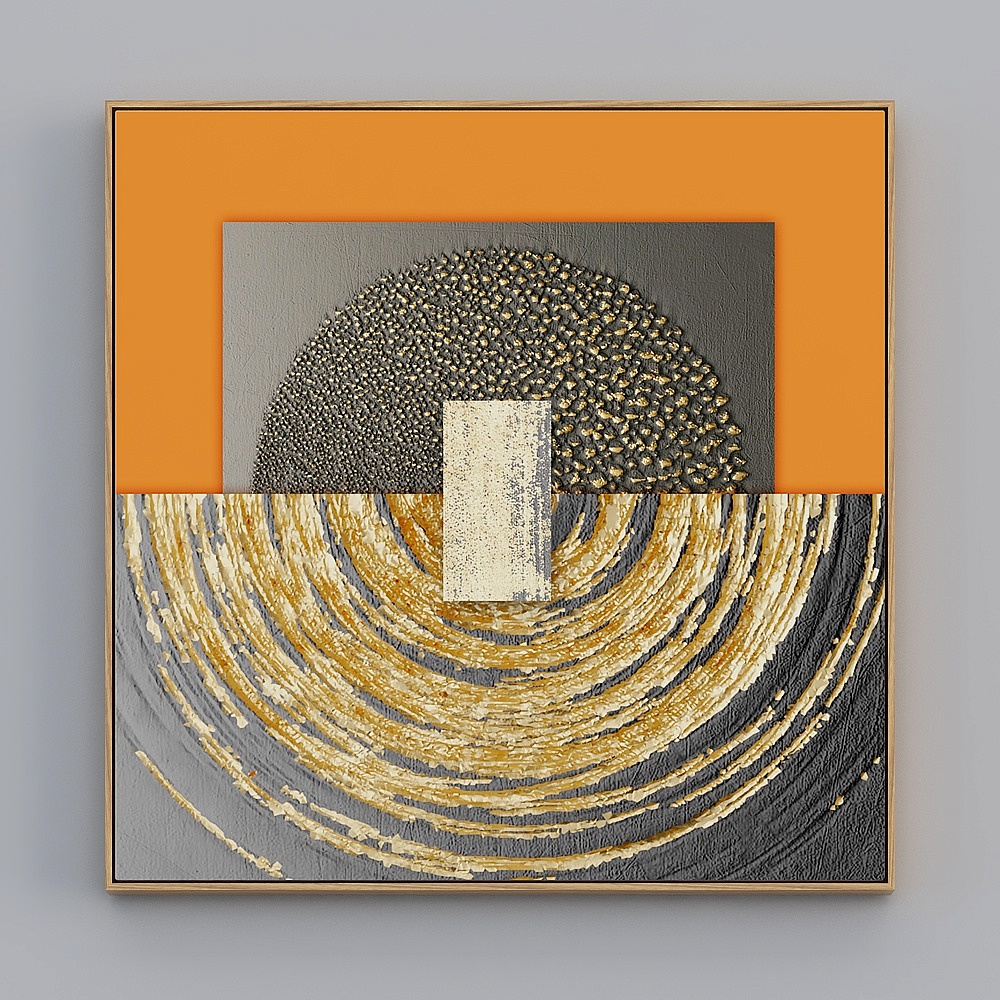 臣萱全屋配画-现代客厅装饰画-单幅-抽象画V