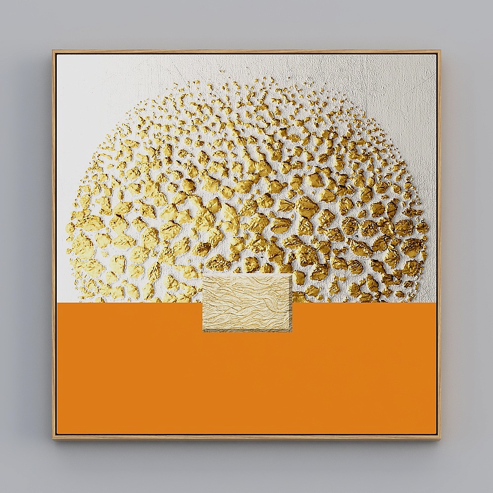 臣萱全屋配画-现代客厅装饰画-单幅-抽象画P3D模型
