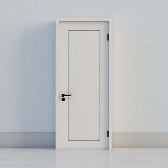 Elegant White Classic Door 3D Model for Modern Interiors