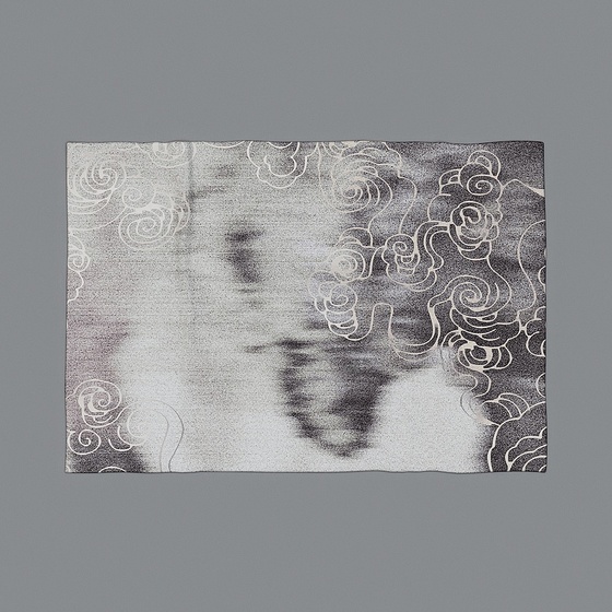 Gray New Chinese Carpet 3D Model - Second Bedroom Style