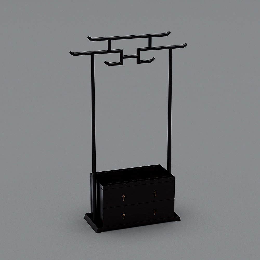 荔富轩-TG-016衣帽架3D模型