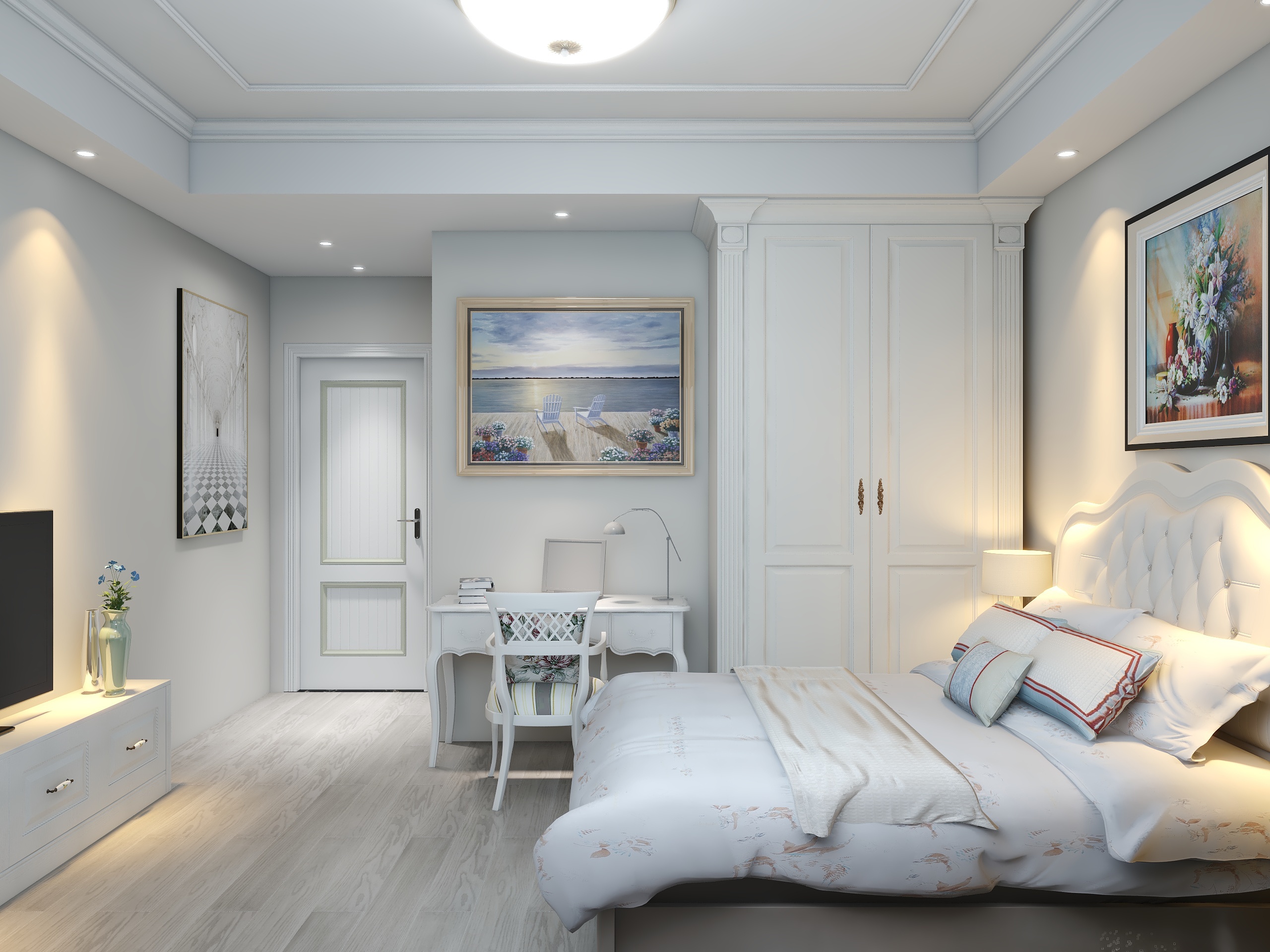 设计师Cheny-欧式77平三室二卫一厅装修效果图