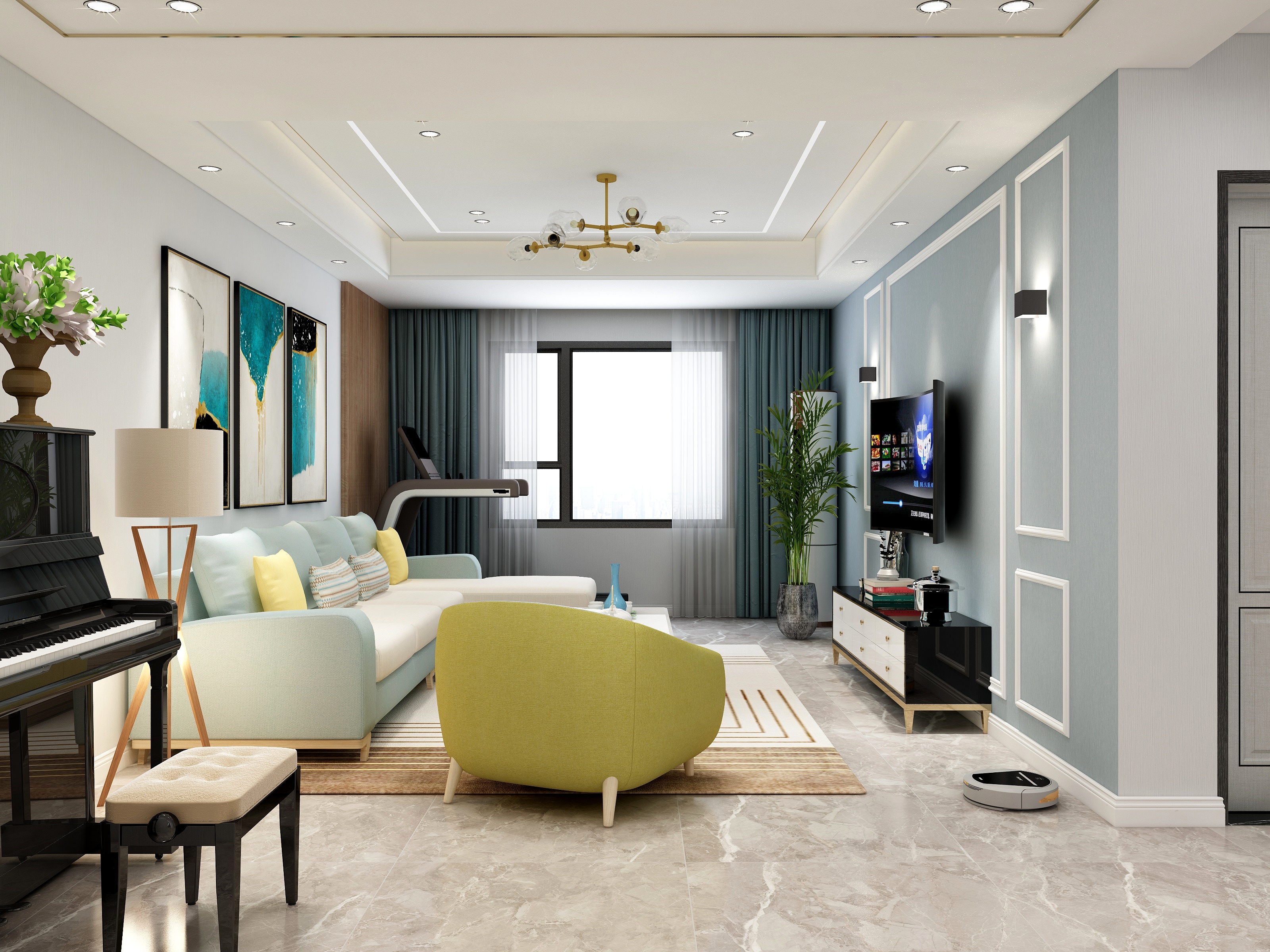 设计师李德方-轻奢婚房设计方案装修效果图