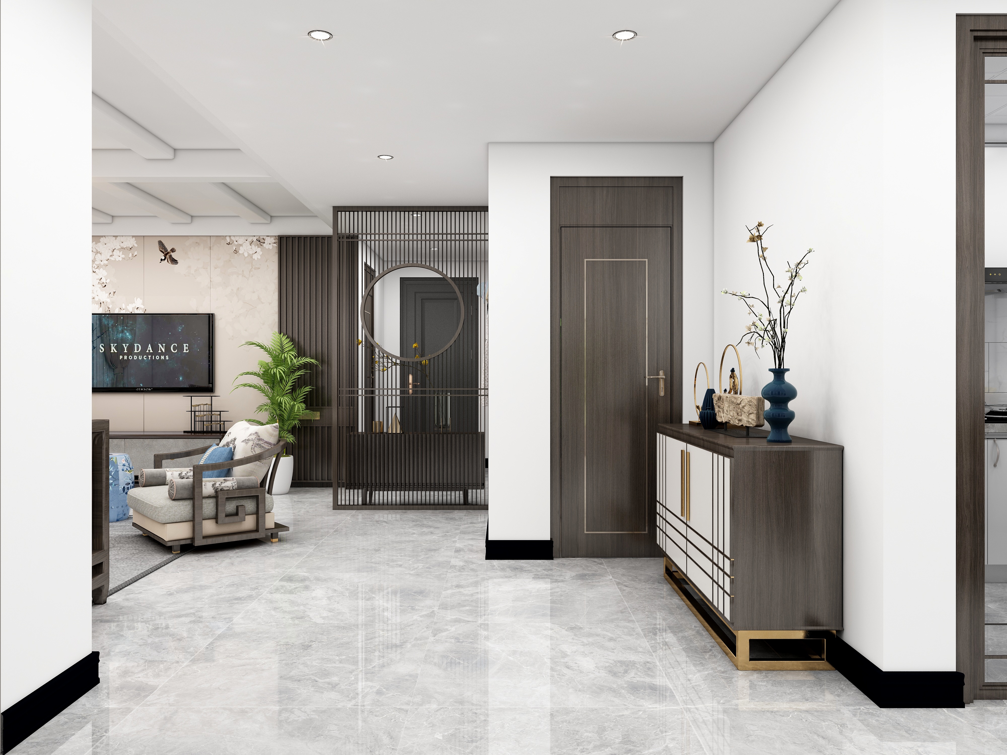 李青越-新中式四荣黄亮雅居装修效果图