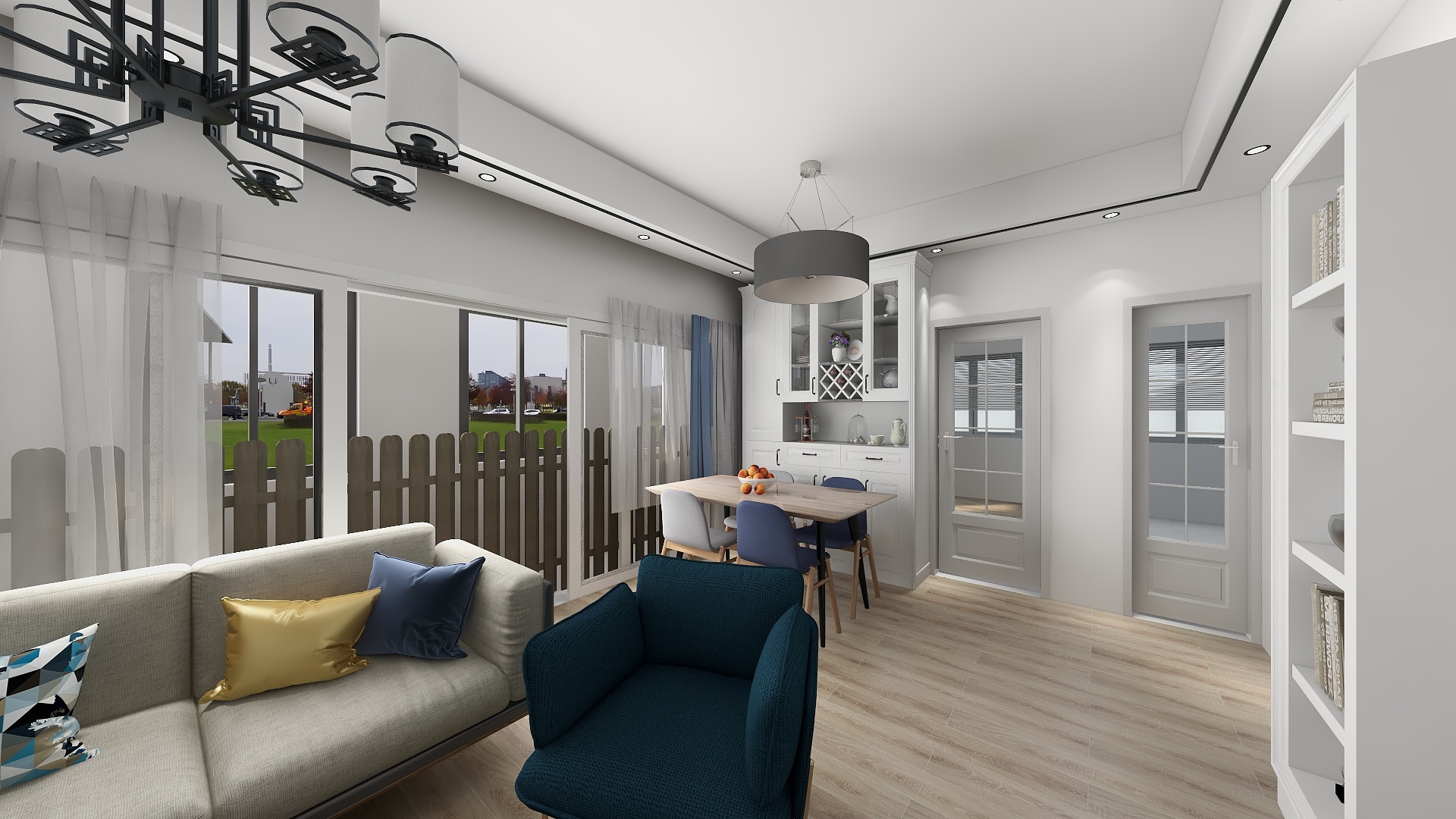 汝州市国营装饰-瑞和园89.50㎡B户型3室2厅1卫-装修设计方案