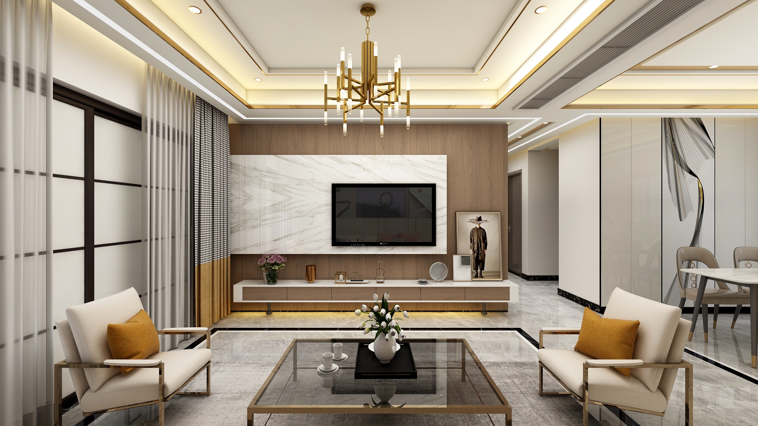 李元锋-三室两厅-现代轻奢-装修设计方案