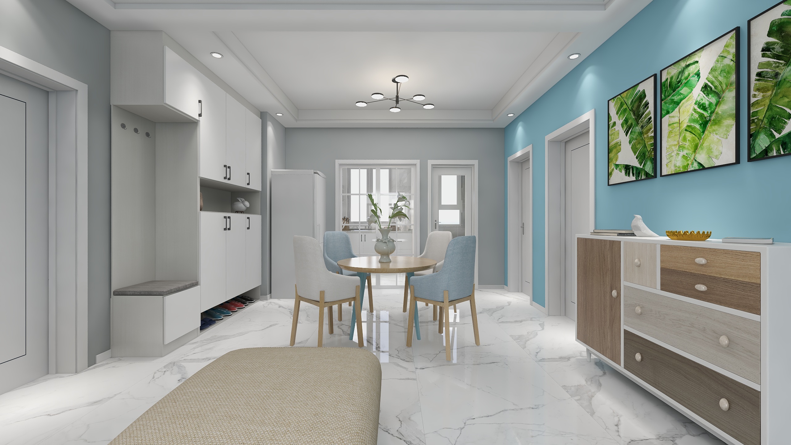 李鹏庆-140平现代两居室-装修设计方案