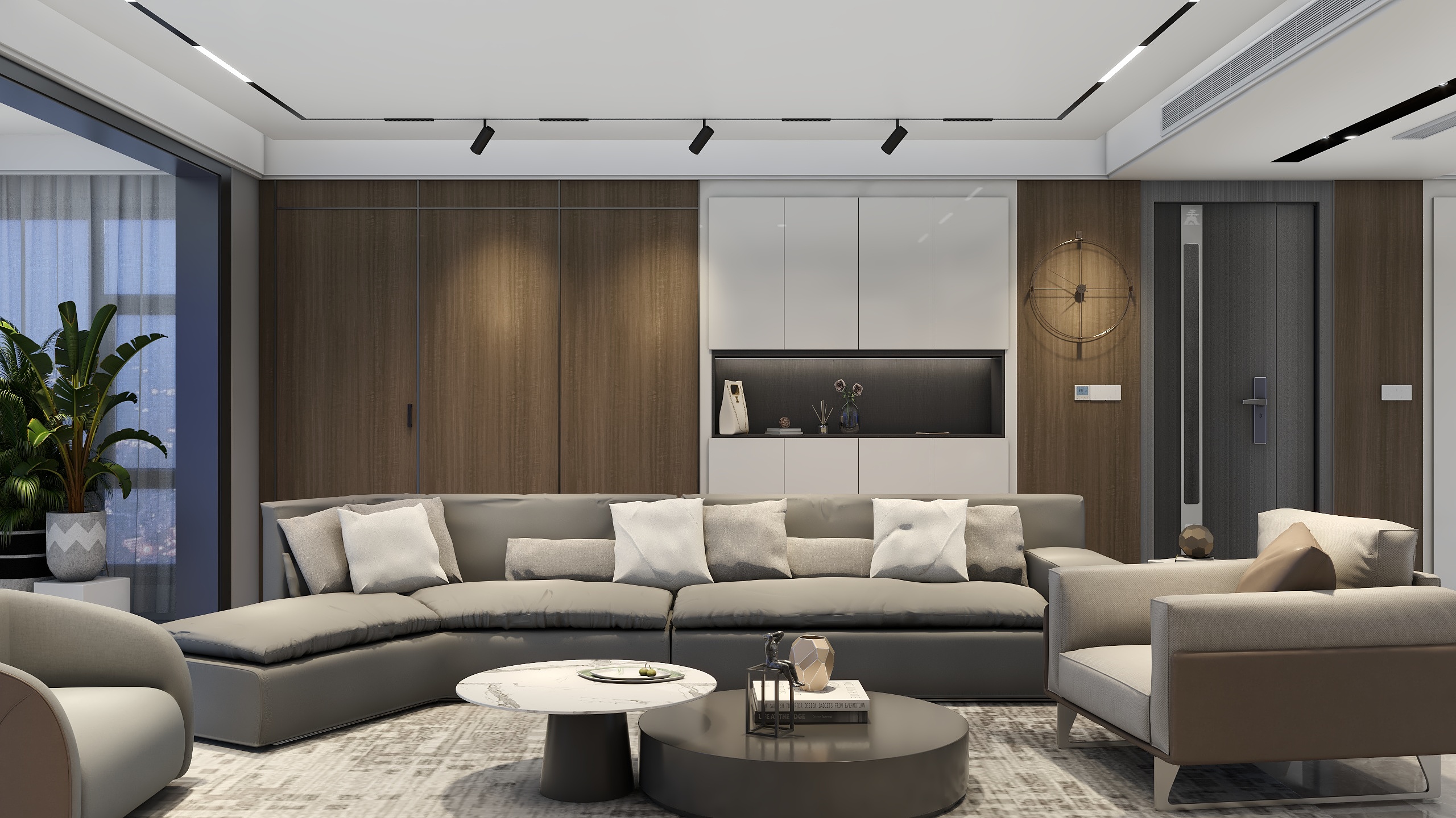 潮州设计师阿龙-回归-现代极简风四房装修效果图