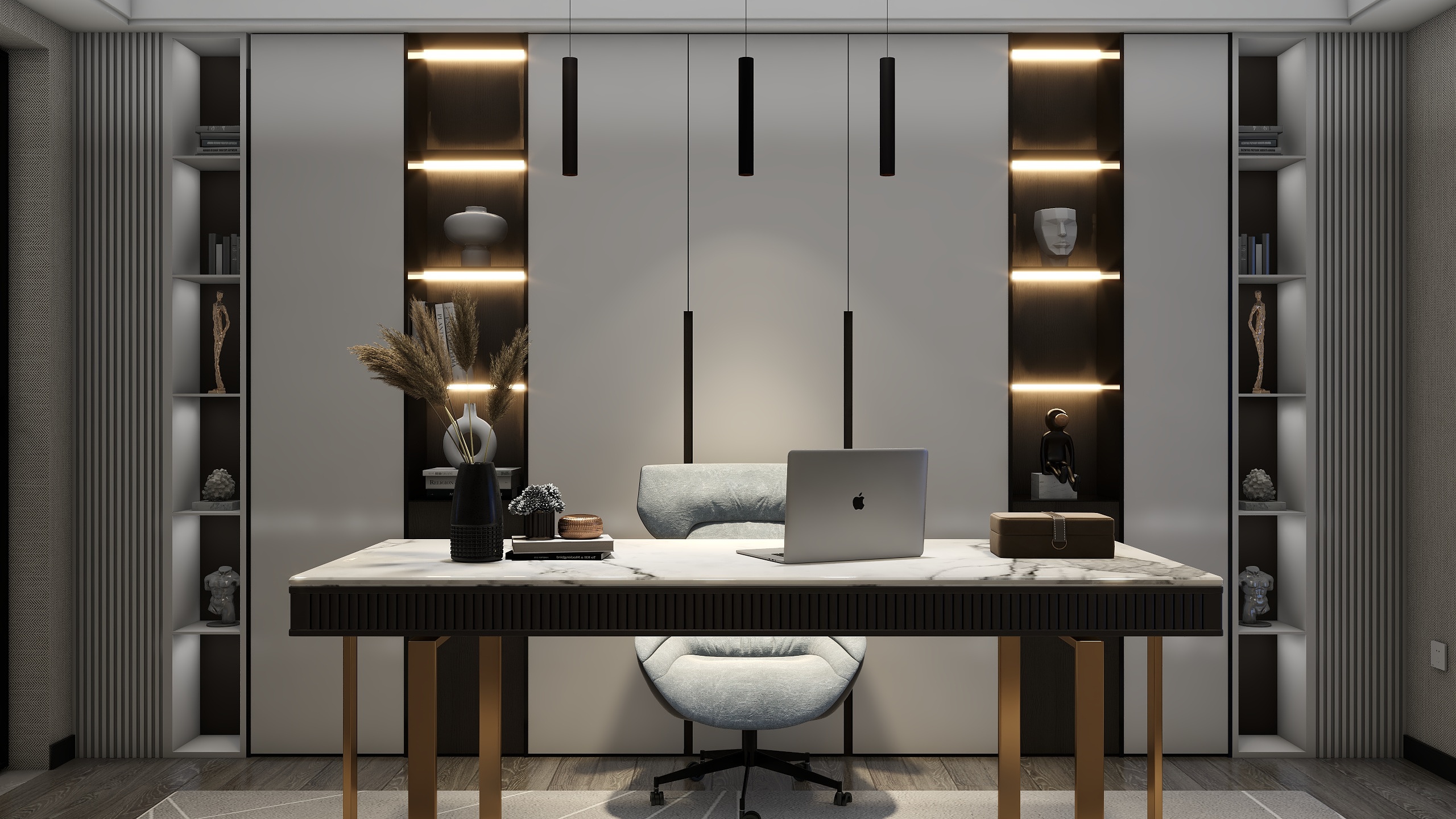 潮州设计师阿龙-回归-现代极简风四房装修效果图