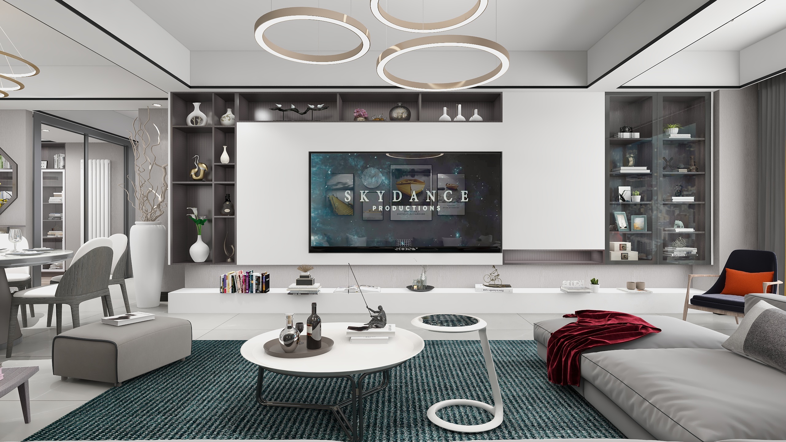 神马云在线-163方现代四居装修效果图