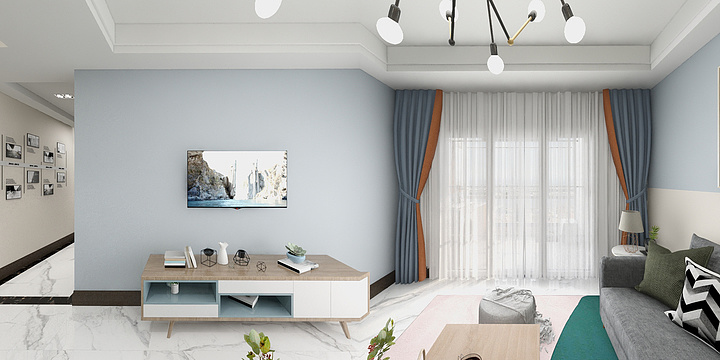 自然之纪-德信海德公园83.00㎡A2’3室2厅1卫1厨-装修设计方案