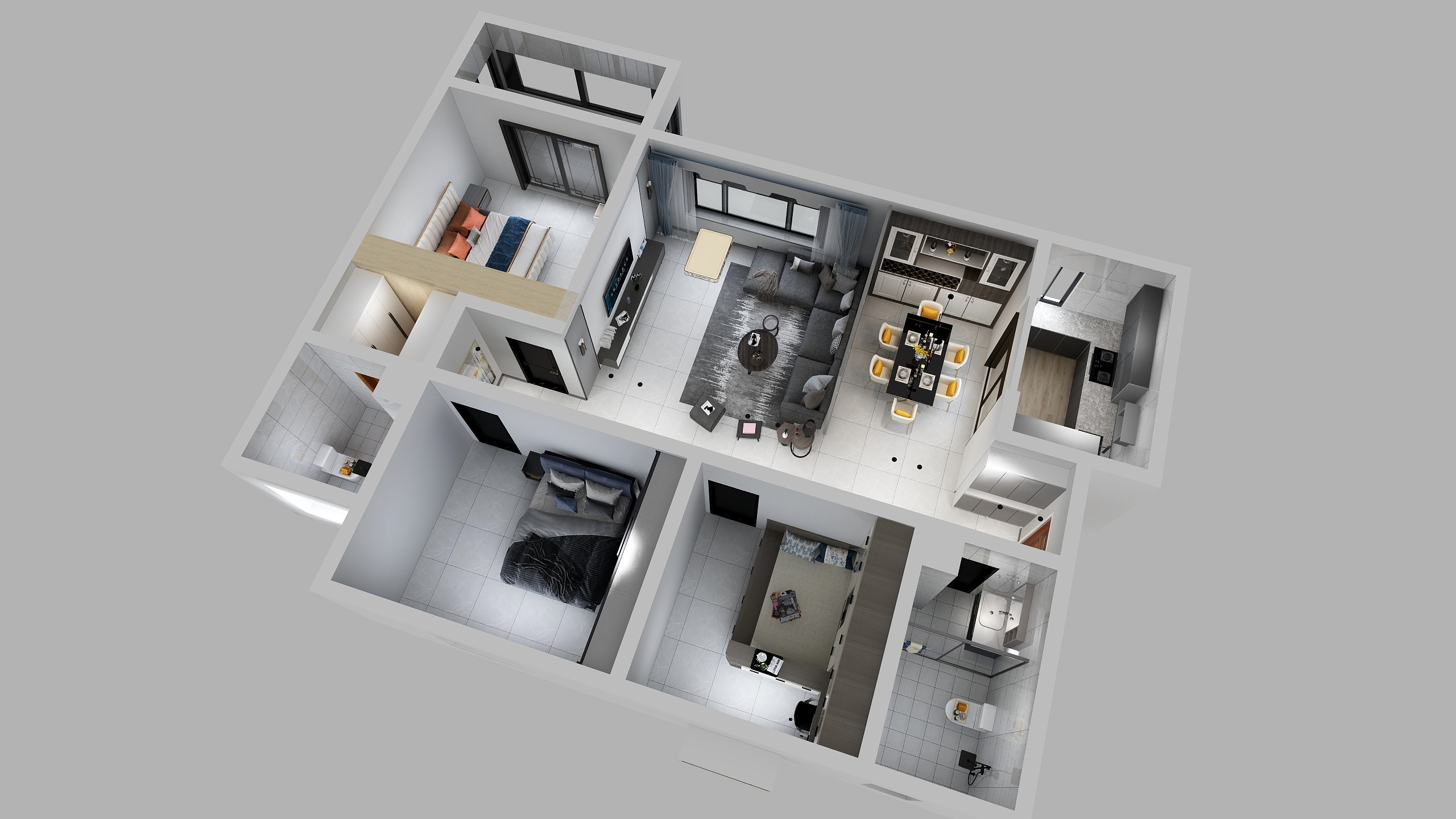 龙驰装饰-新城3号楼22东户-装修设计方案