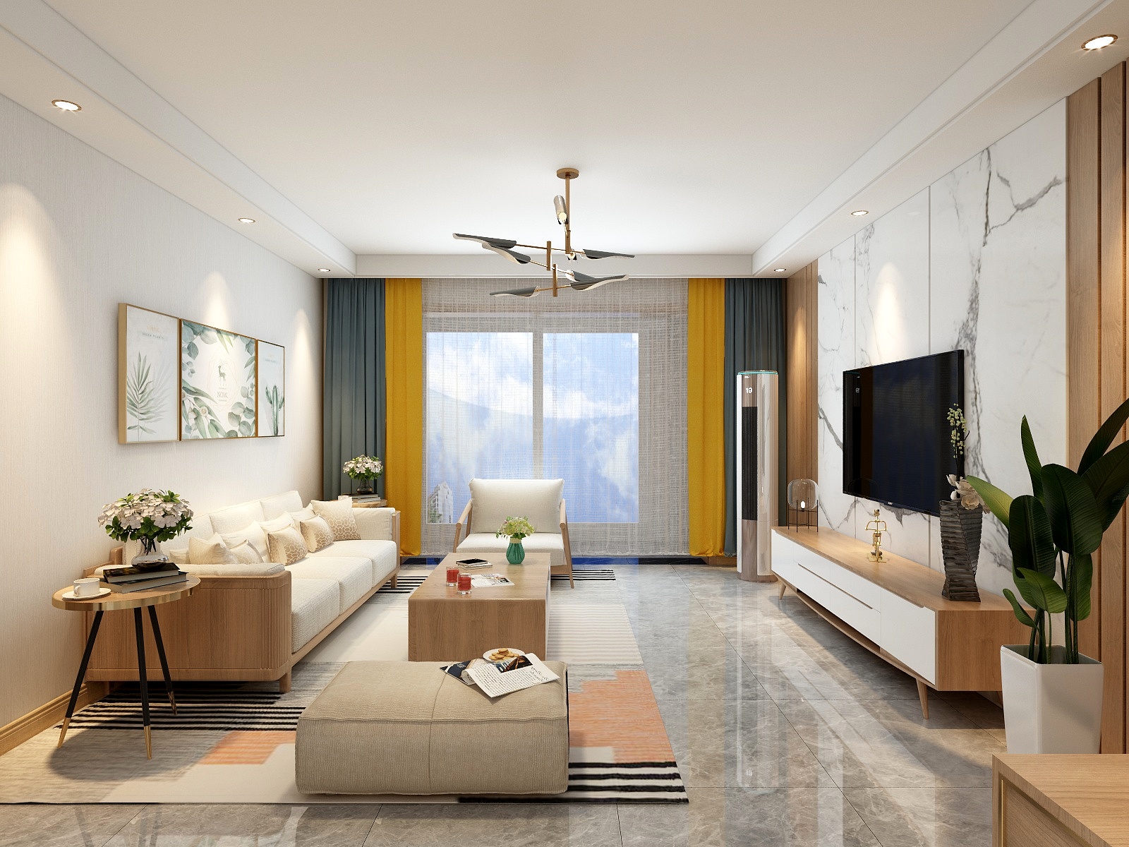 山西太原七夜设计-160方原木风装修效果图