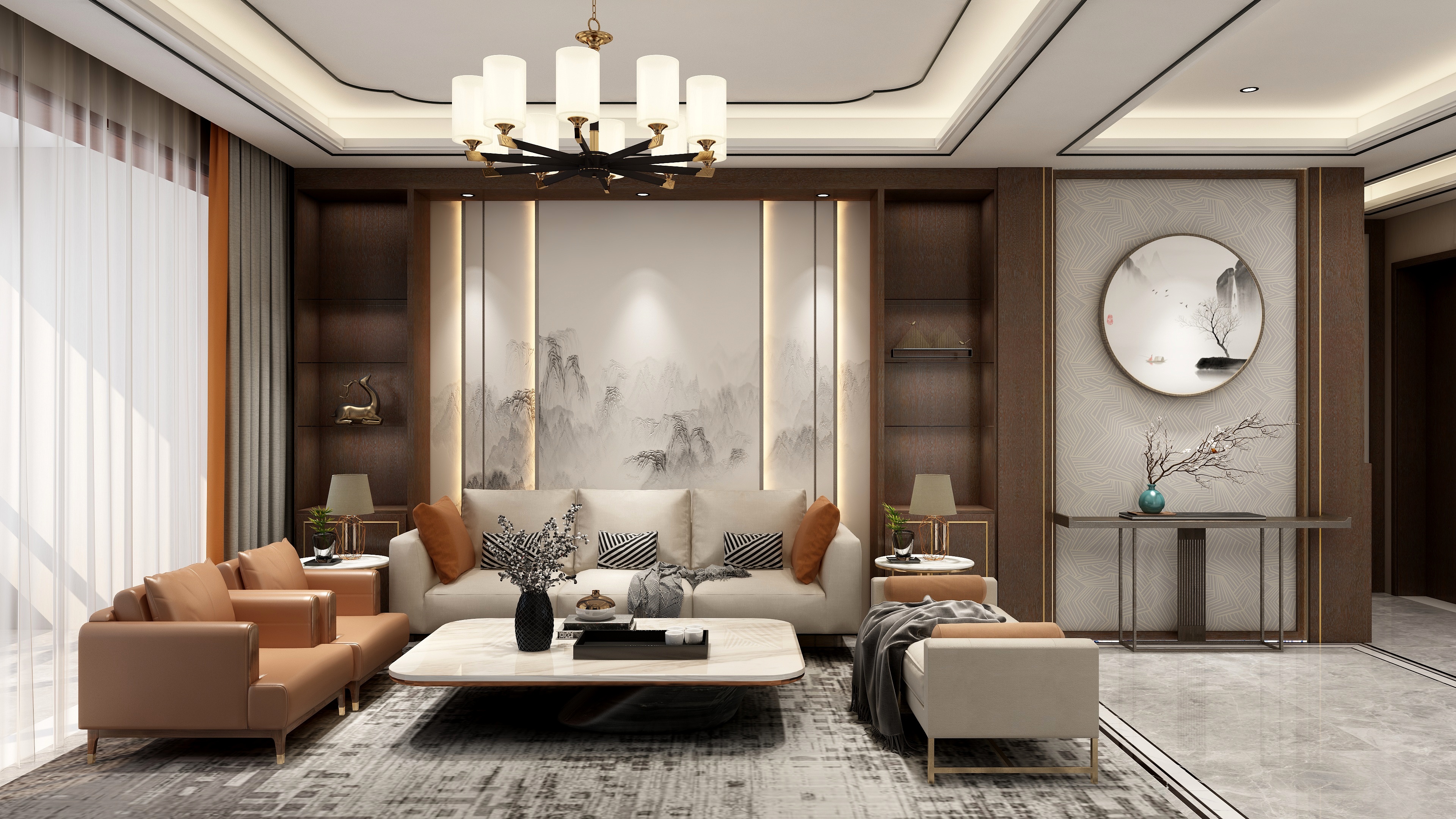 河北邯郸Jg_-简约新中式装修效果图