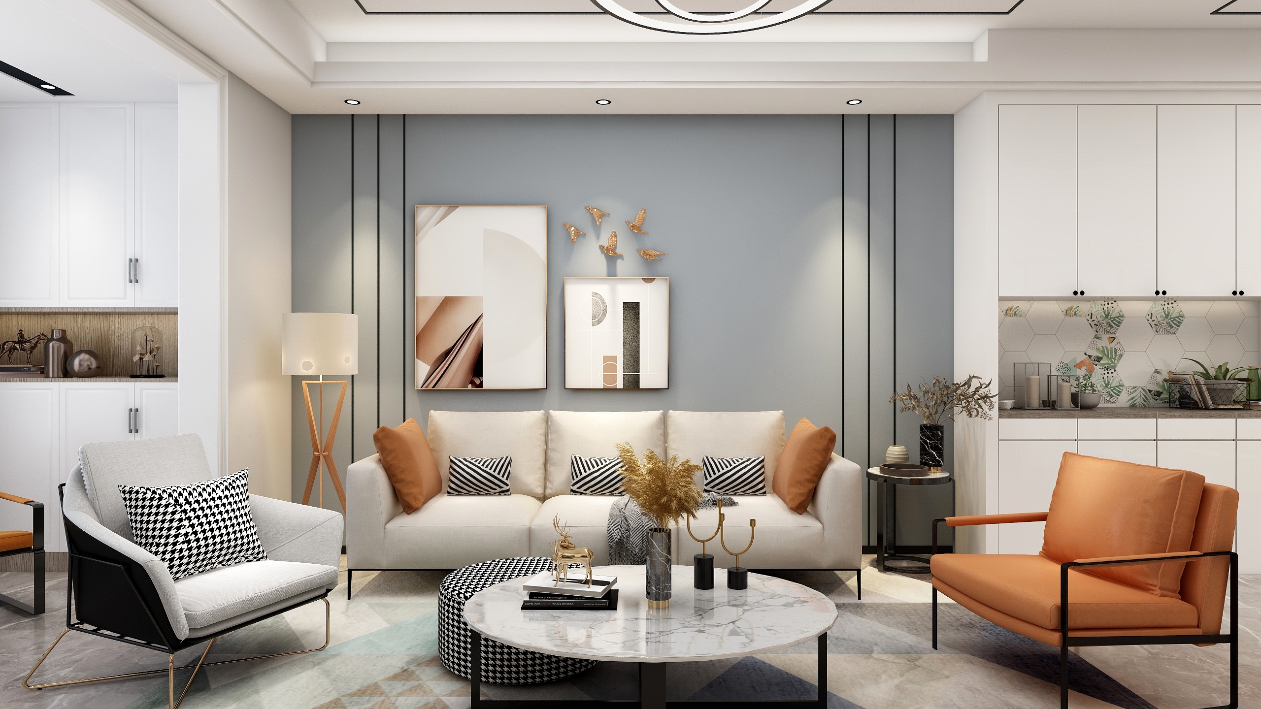 张煜强煜境设计-《八月》—121平米现代简约三房装修效果图