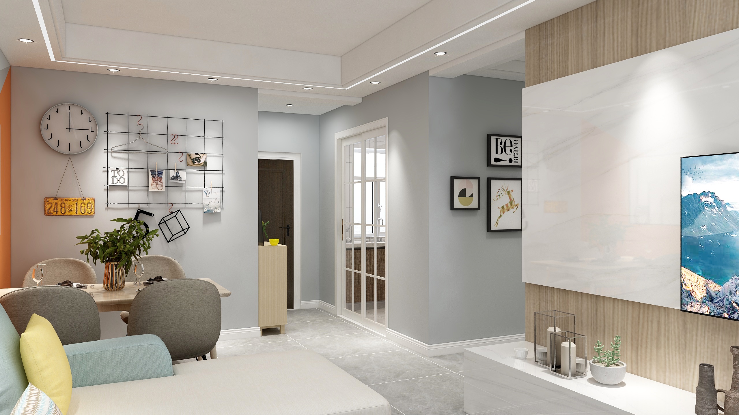 廖凌杰-德信海德公园83.00㎡A2’3室2厅1卫1厨-装修设计方案