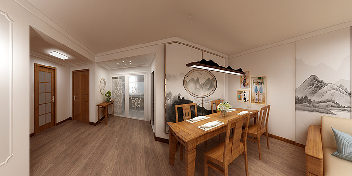 时仙声-新世界朗怡居6号楼双室-新中7瓷砖-装修设计方案