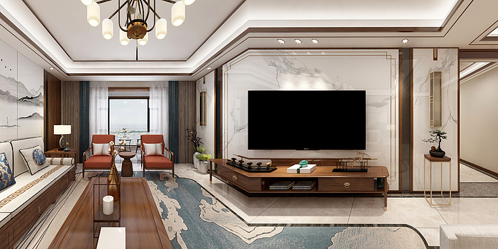 室内设计zt-新中式全景设计15737663409-装修设计方案