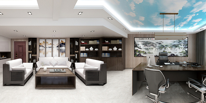 义辉设计-董事长办公室-装修设计方案