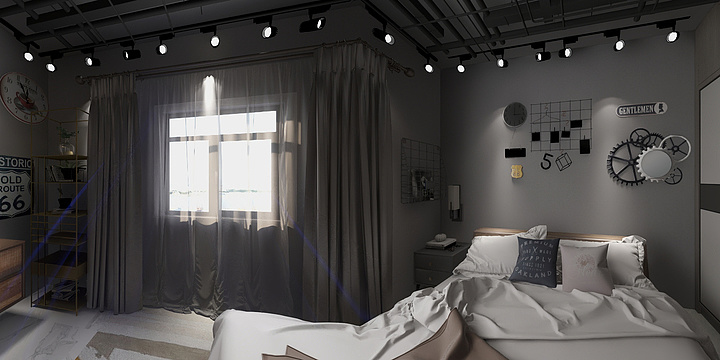 野声色工作室-新工业风房间风格-装修设计方案