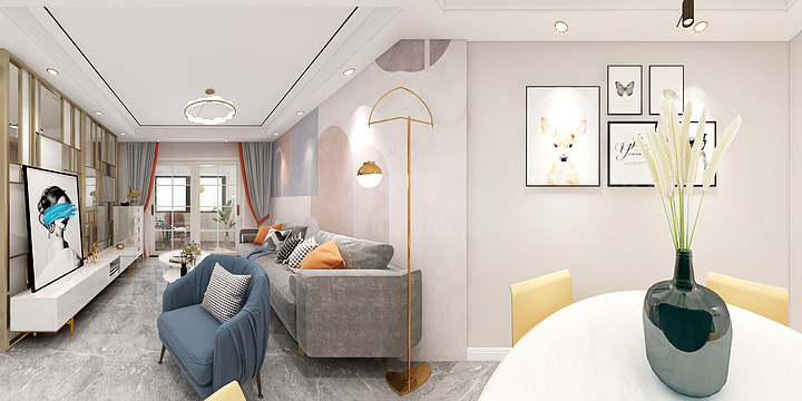 十ღ月-德信海德公园83.00㎡A2’3室2厅1卫1厨-装修设计方案