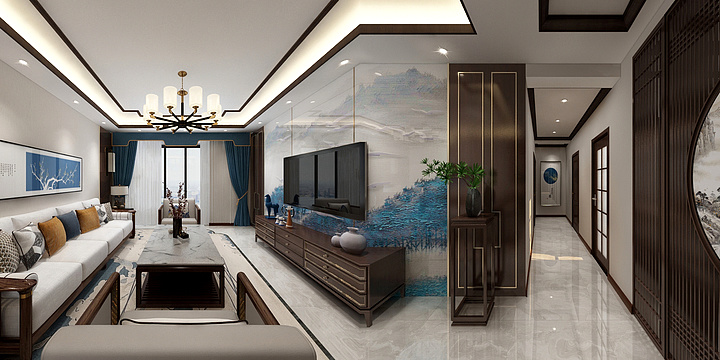 设计师唐洪伟-新中式-设计师唐洪伟-装修设计方案