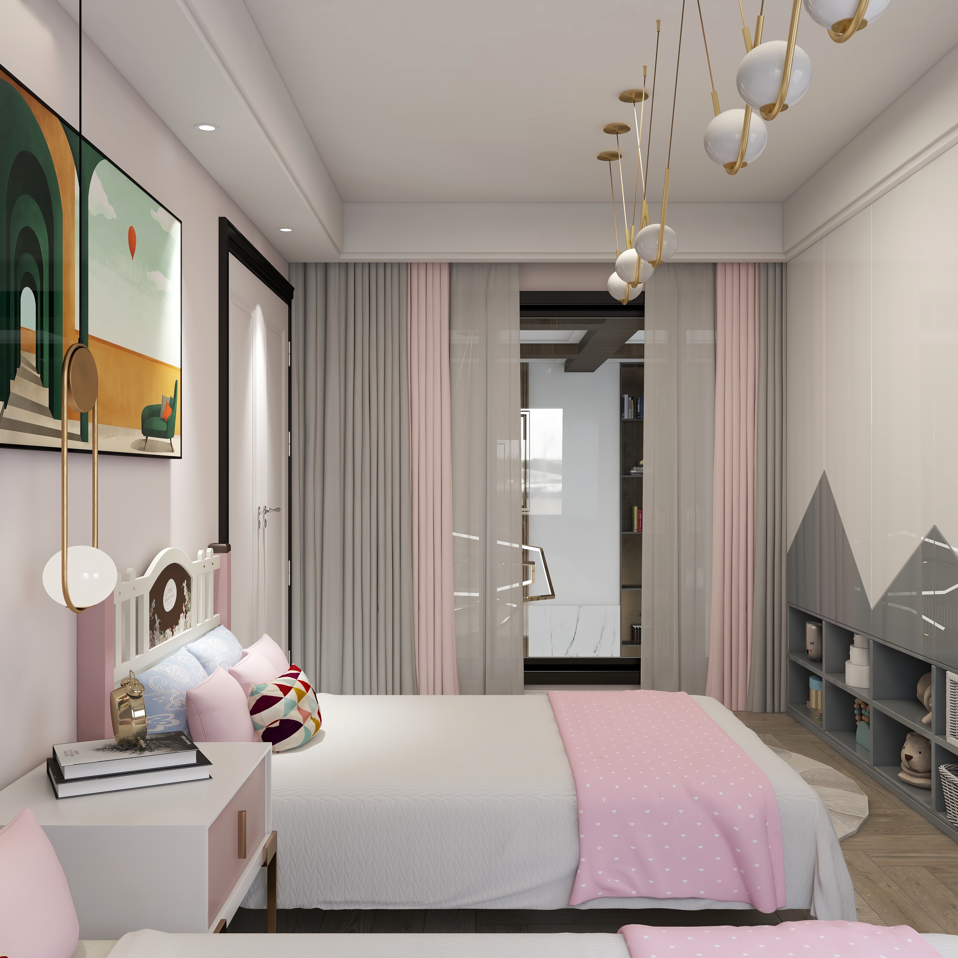 万千花蕊慈母悲哀-六口之家装修效果图