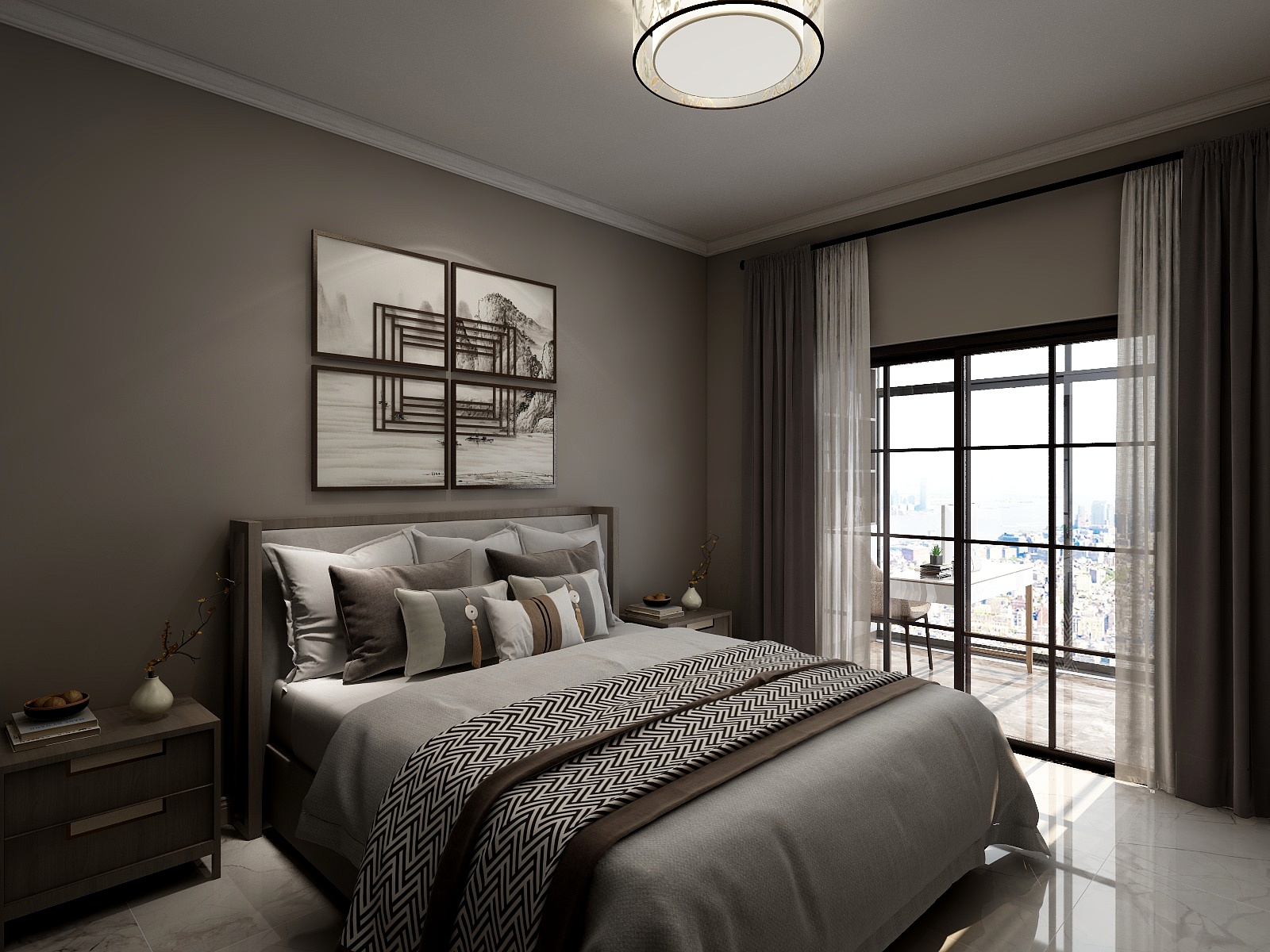 淘宝搜友诺设计-162平新中式4居装修效果图