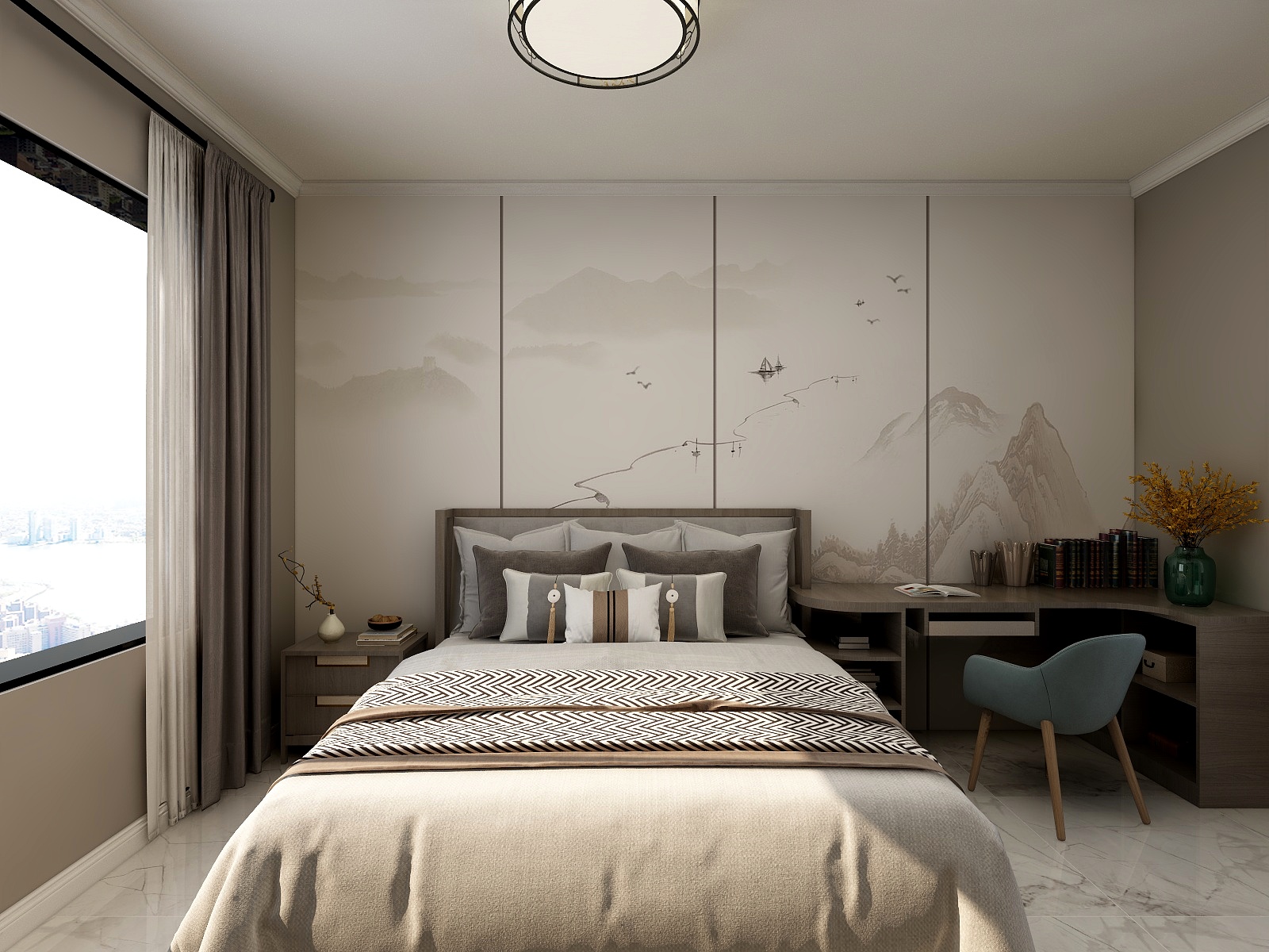 淘宝搜友诺设计-162平新中式4居装修效果图