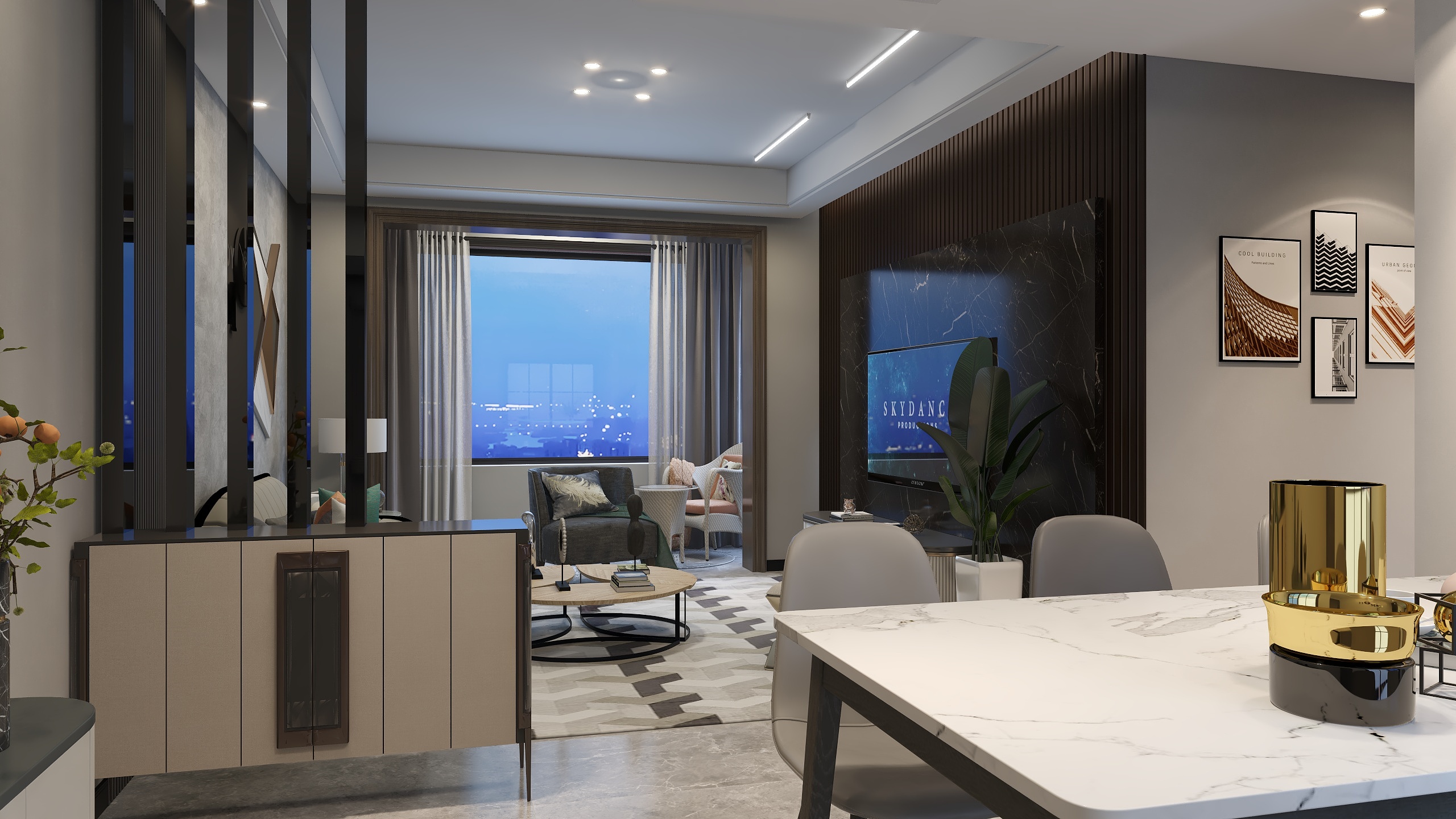 嘉禾璟衍-宇华豪庭2104现代轻奢-无主灯设计-装修设计方案